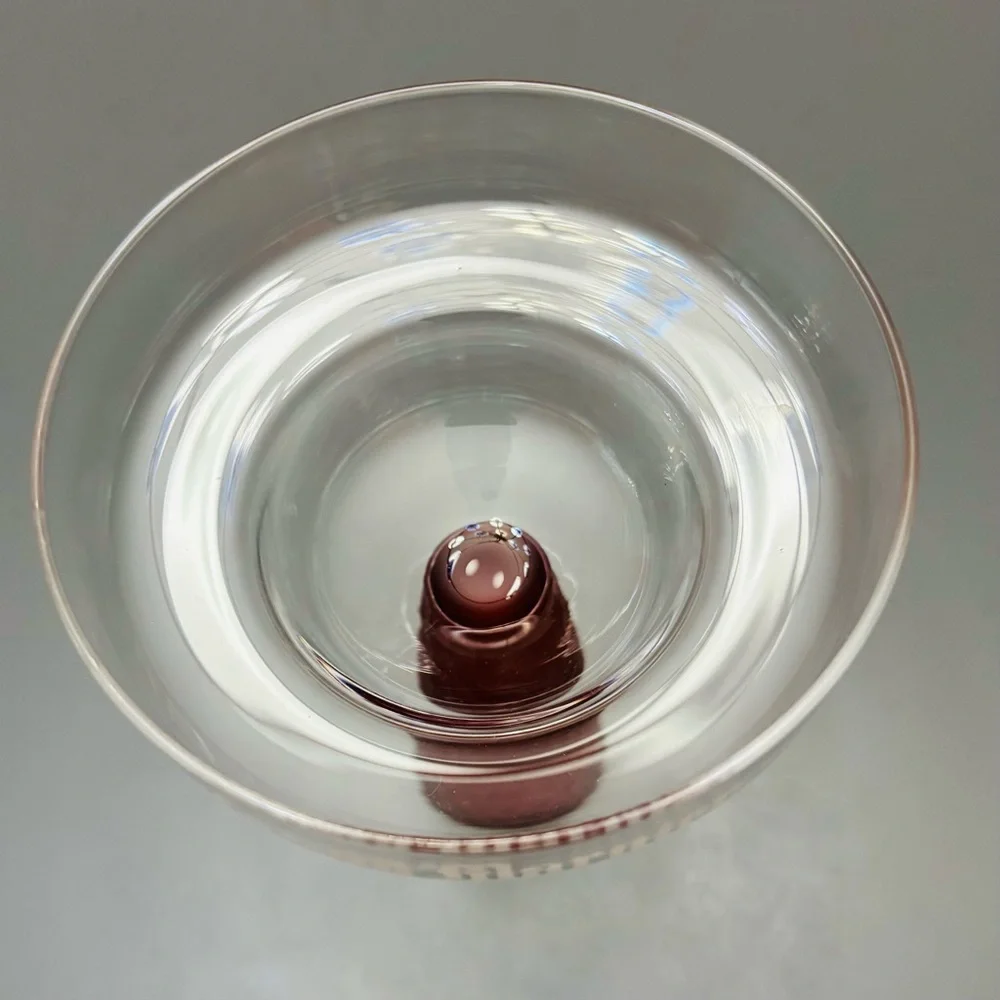 Grand Mariner Cocktail Margarita Glass with Red Honey Comb Stem Vintage 1990s